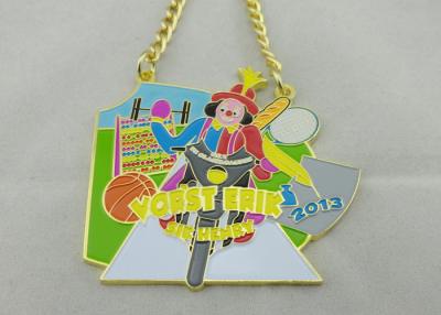 China 3.5mm Farbclown-Logo personifizierte Karnevals-Medaille für Kinder mit Goldkette zu verkaufen