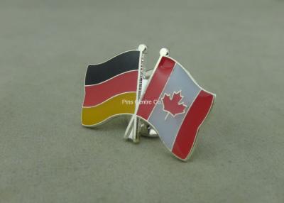 China Epoxy Award Soft Enamel Pin , Silver Club Flag Die Stamped Iron Pins for sale