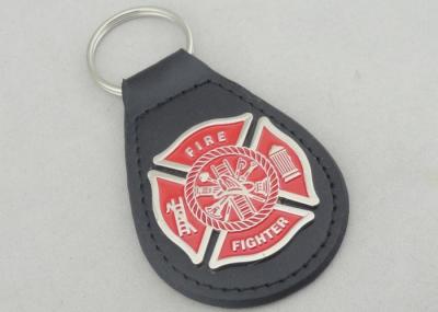 Κίνα Εξατομικευμένο κράμα δέρμα Keychains ψευδάργυρου/βασική αλυσίδα δέρματος πυροσβεστών προς πώληση