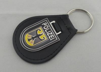 China Ijzer Gepersonaliseerd Leer Keychains en het Leer Zeer belangrijke Ketting van Duitsland Polizei Te koop