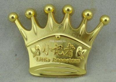 China 3D Crown Brass Die Stuck Soft Enamel Pin Gold Plating Logo Customized for sale