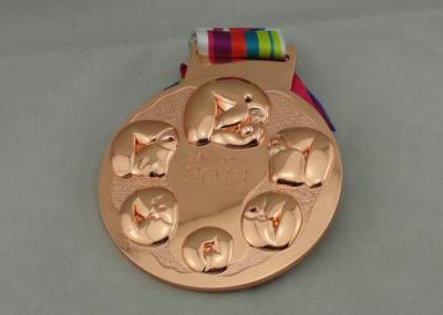 China 3D 103mm Dia Die Cast Medals Copper Plating Zinc Alloy 7.0mm Thickness for sale