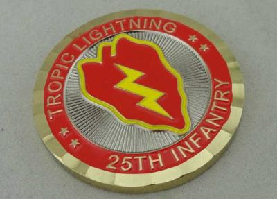 China 25th Infantry Tropic Lightning Personalized Coins , Double Tones Plating, Diamond Cut Edge for sale