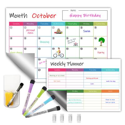 China Custom Eco-Friendly Weekly Self Adhesive Desk Planner Skin and Sticky Dry Erase Planner for Whiteboard for sale