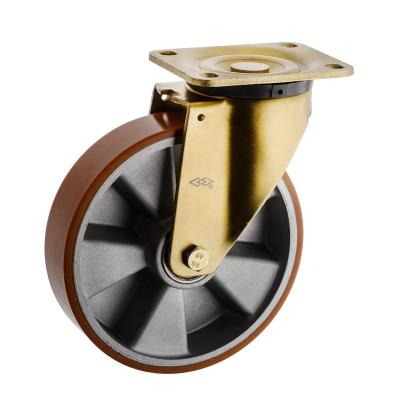 China PIVOT 6inch PU Wheel With Aluminum Center Type Heavy Duty Industrial Caster 150mm Swivel Wheel for sale