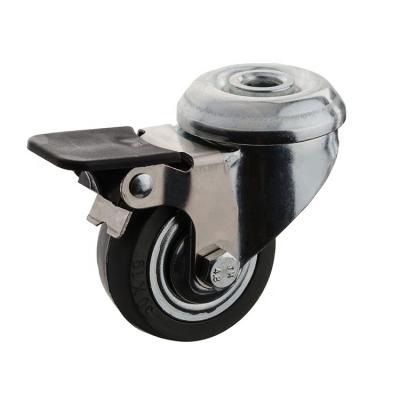 China PIVOT 2inch Swivel Bolt Hole Type Gray Rubber Caster For Instrumental Caster With Brake Lock Caster for sale