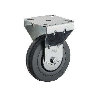 China Modern Rigid Gray Rubber Caster 50mm Instrumental Caster Wheels 2 Inch Fixed Rubber Caster Wheels for sale