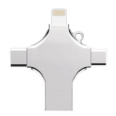 China Metal Metal USB Flash Drives 4 In 1 Multifunctional Drive For IOS Android Phones Type C Devices And Computer for sale