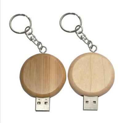 China Wooden Popular Gift Advertising 8GB Pendrive Wooden Round Memory Stick Customized Logo 2.0 Usb 3.0 Flash Drive for sale