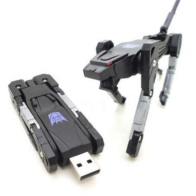 China Custom USB Drive Transformers Plastic Custom Robot Dog Shape Pendrives For Promotion Gift for sale