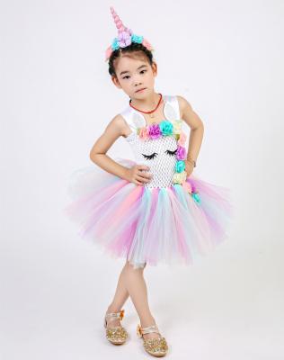 China Viable Princess Kid Girl Party Dresses RTS Costom Unicorn Tutu Dresses Kids Birthday for sale