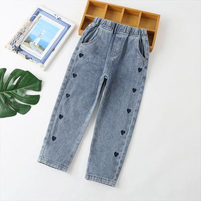 China Fade Proof High Quality Wash Color Long New Kids Teenage Baby Kids Fashion Jeans Pants For Girls for sale