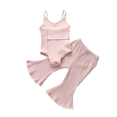 China Eco-friendly Washable Breathable Summer Sports Casual Clothes Tracksuit Set For Babies 2Pcs Set Kid Girls Dressing Set for sale