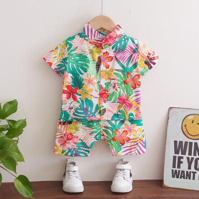 China Casual Clothing Sets Top+Pants 100% Polyester 0-24M Baby Boys Two Pieces Short Sleeve Sets for sale