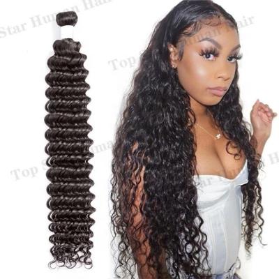 China Softest Hair China Hair Weft , High Quality Deep Wave Brazilian Mink Hair Wig Deep Piece Virgin Hair Bundles for sale