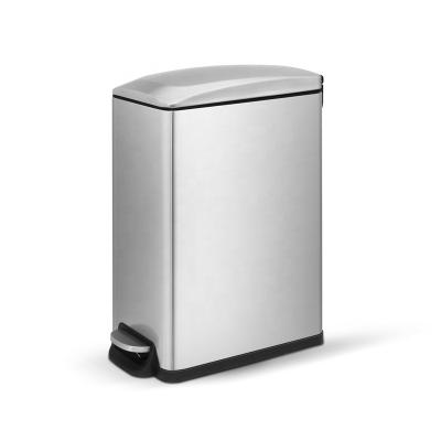 China Kitchen Sustainable 10L Rectangle Stainless Steel Recycle Trash Can With Lids Hot Sale Garbage Bin for sale