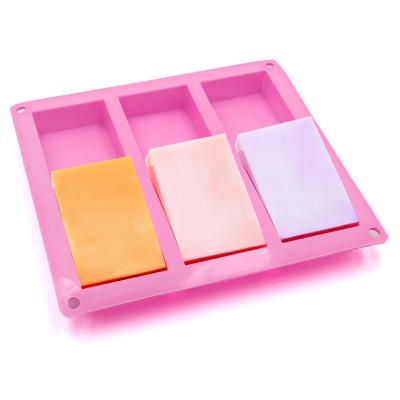 China Viable Custom Silicone Soap Mold, DIY Soap Molds, Baking Cake Pan Biscuit Chocolate Mold Rectangle Mold For Homemade Craft for sale