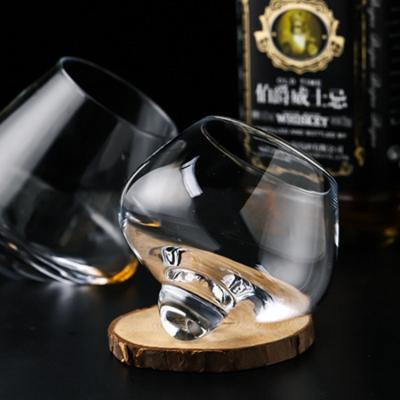 China Minimalist Whiskey Cigar Cigar Bar Tumbler Wine Cup Tumbler Down Rotate Bar Glass Drinking Cocktail Glasses for sale