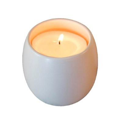 China Luxury Home Decoration Personalize Round Shaped Creative Empty Ceramic Scented Ball Candle Holder Candle Ceramic Jars for sale