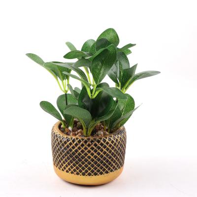 China Small Potted Plant Simulated New Fashion Silk Promotional Bonsai For Home Office Table Decor for sale