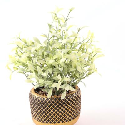 China Environmental Protection Artificial Plant Mini Plant Decorative Lifelike Bonsai Green Color Potted Natural Plants for sale