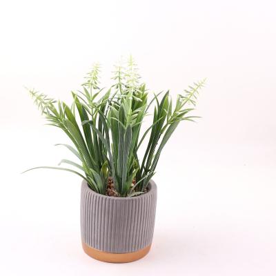 China Environmental Protection Mini Artificial Small Flower Greenery Plants in Pot for Home Library Table Indoor Decoration for sale