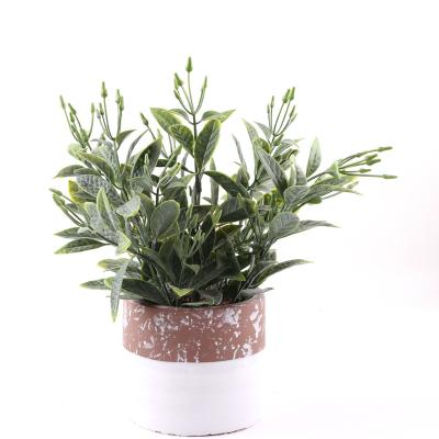 China Eco-friendly Potted Real Touch With Green Artificial Plants Balcony Desktop Table Bonsai Ornaments Home Decoration for sale