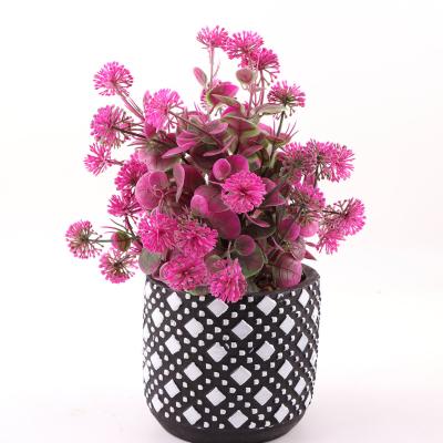 China Popular Plastic Bonsai Mini Potted Grass Plants with Small Artificial Plants for Office Home Decoration for sale