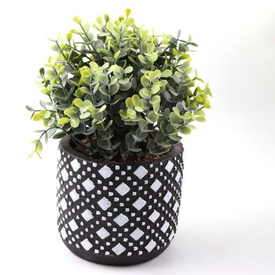 China Environmental Protection Cement Plant Potted Artificial Potted Faux Plant Pot for Garden Office Bedroom Centerpiece Shelf Table Decor for sale