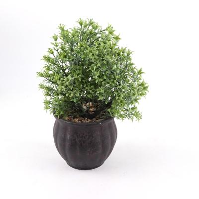 China QingHong mini table environmental protection fake plant artificial small potted plants high quality decorative greenery bonsai for sale