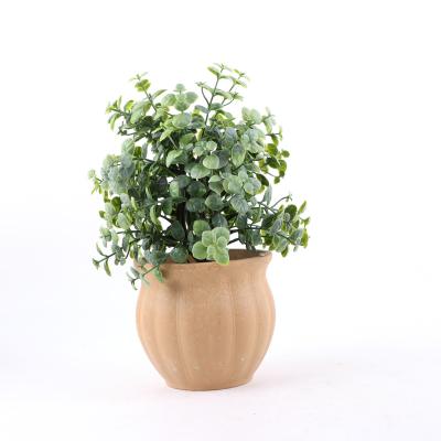 China Hot Selling Home Gardening Plant Potted Artificial Bonsai Decoration Plastic Simulation Natural Touch To Pulp Pots Green Plant for sale