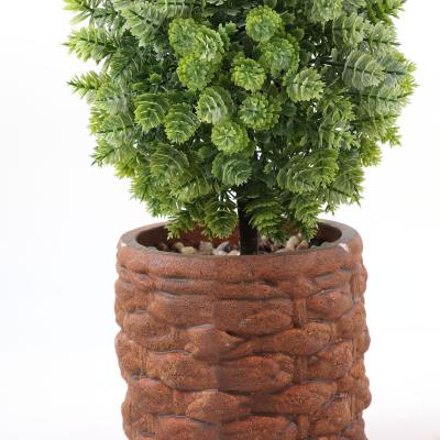 China High Quality Plastic Natural Touch Boxwood Ball Plants Bonsai With Pots For Garden Decoration Artificial Grass Ball Tree for sale