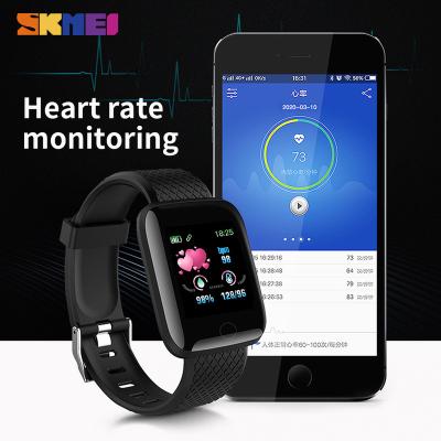 China 2020 SKMEI 116Plus Alarm Blood Pressure Monitor Sports Watch Body Fit Heart Rate Monitor Watch for sale