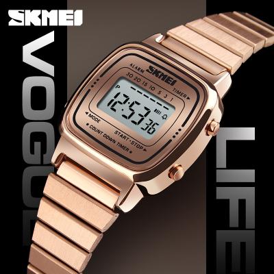 China SKMEI Digital Elegant Women Day/Date Jewelry Gold Plated Wrist Watch for sale