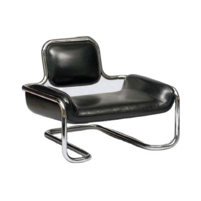 China Italy Design Lounge Chair Fabric Metal Ornate Leather Powder Coated Stainless Steel Leg Lounge Chairs for sale