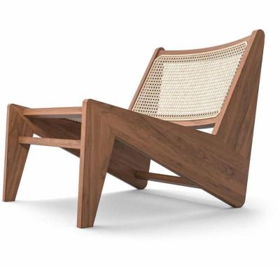 China Vintage Tufted Kangaroo Chair by Pierre Jeanneret Lounge Chair Solid Wood Lounge Chair with Rattan for sale