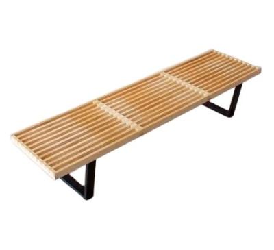 China Adjustable Modern Wood Black Solid Wood Ash Walnut Style Metal Base Platform Bench (Other) Top Bench for sale