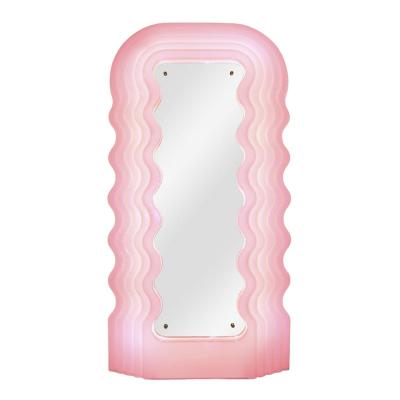 China Minimalist Runxi fashion style LED lamp floor light mirrors wave full mirror mobile app remote control ultrafragola for sale