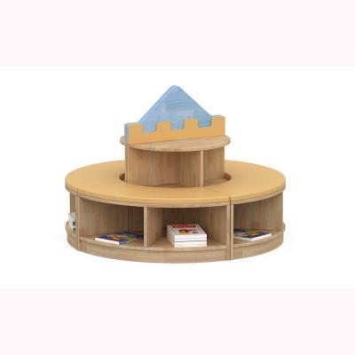 China Kindergarten solid wood furniture environmental protection water-based paint multifunctional learning combination bookcase for sale