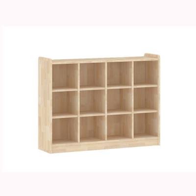 China Kindergarten furniture children's solid wood toy cabinet wooden twelve cabinets for sale