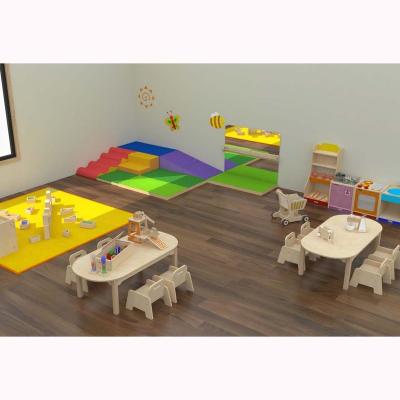 China Kindergarten furniture wooden tables and chairs nursery special anti-boring wooden furniture zu verkaufen