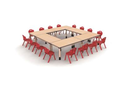 China Collapsible rectangular table for children Special safety furniture for kindergarten preschool furniture en venta