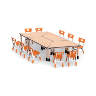 China New type of collapsible children's trapezoidal table Special safety furniture for kindergarten Children's school furniture for sale