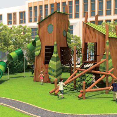 China China Guangzhou supplies high quality solid wood material kids wooden outdoor play activity for preschool and kindergarten en venta