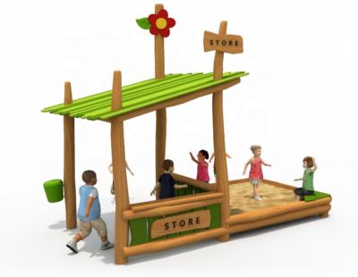 중국 Solid timber wood material children wooden outdoor play sand pit area equipment for child care center outdoor play 판매용