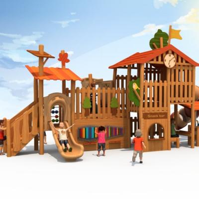 China Guangzhou China Supplier High Quality Children Wooden Outdoor Playground Equipment Set for Montessori School and Park Te koop