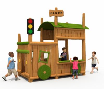 China Kindergarten Preschool and Daycare Center Outdoor Wooden Kids Role Play House for Kids Commercial Playground en venta