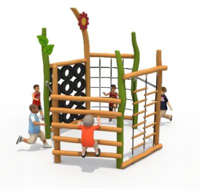 Chine Children Outdoor Playground Wooden Climbing Frame Set for School à vendre