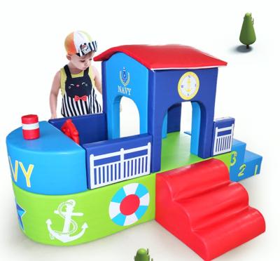 China PU material indoor playroom play area equipment pirate ship soft play set for coffee shop and schools en venta