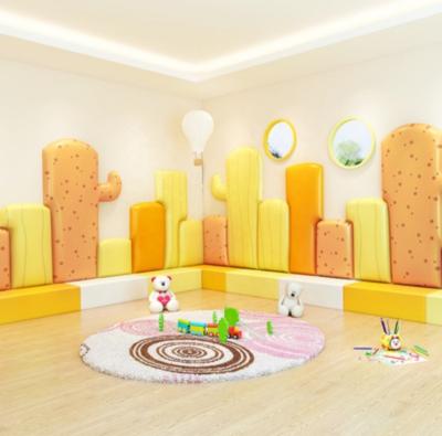 China China High Quality PU Leather Material Kids Room 3D Cactus Soft Wall Padding for Nursery Daycare and Kindergarten School en venta